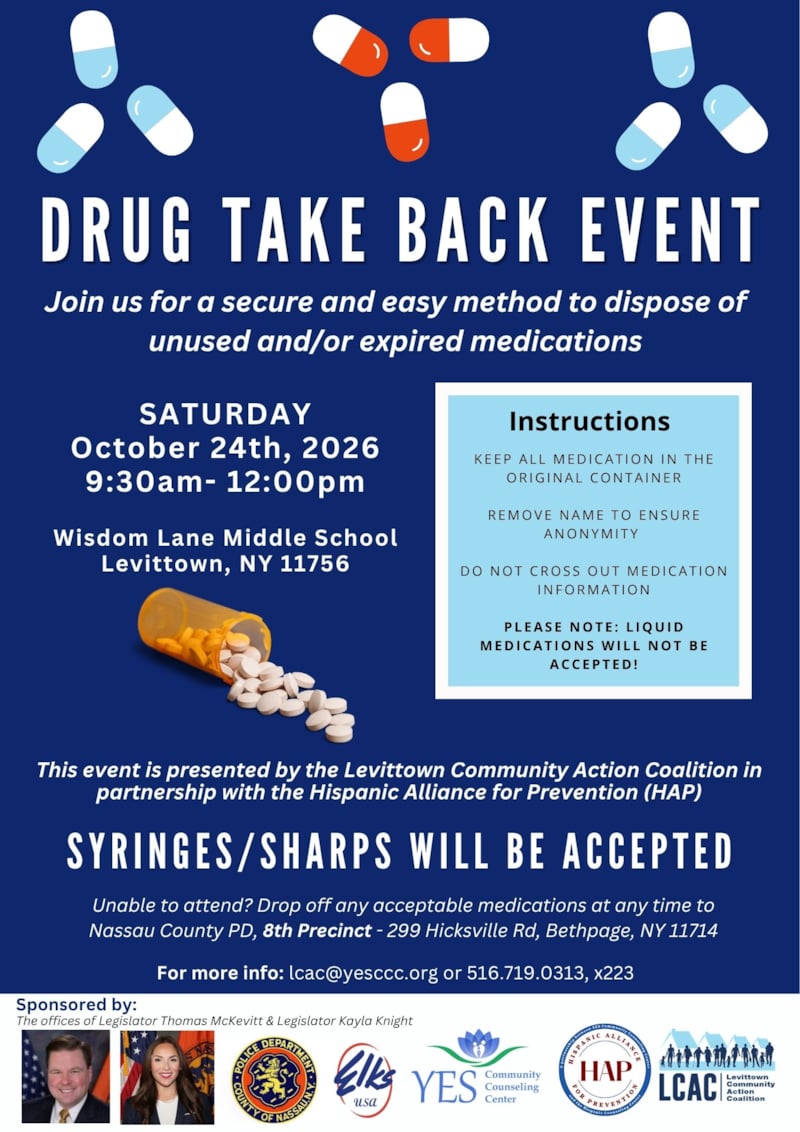 Drug Take Back Event October 24, 2026